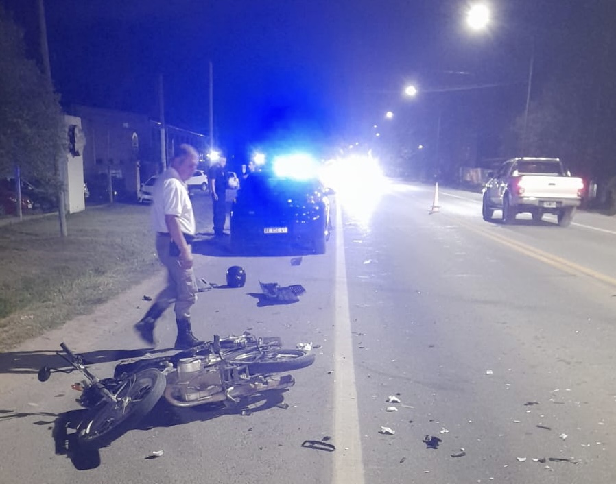 Un motociclista terminó herido tras un choque en Ruta 9